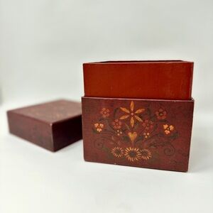 Bob's Boxes Primitive Organic Colors folk 5” heavy duty storage memory box & lid